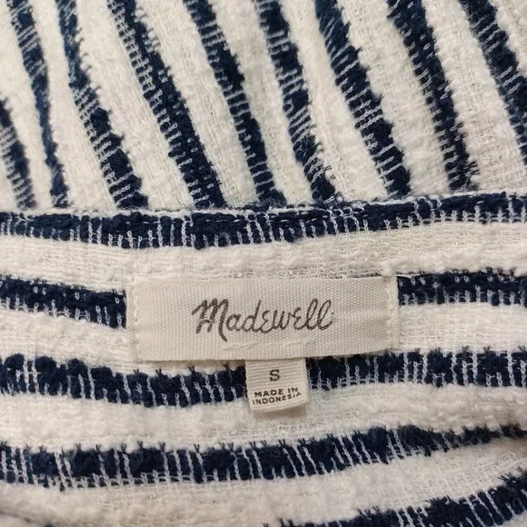 Madewell Butterfly‎ Top Womens Sz Small Isley Stripe Black White Square Neck - Picture 5 of 13